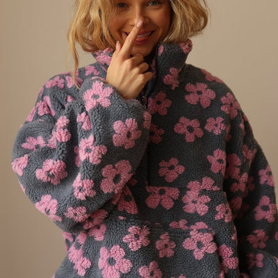 Sofia | Long-sleeved fleece jumper with floral print