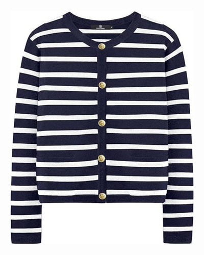 Victoria Striped Button Up Cardigan