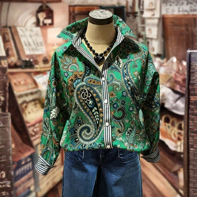 Vintage Ethnic Print Blouse