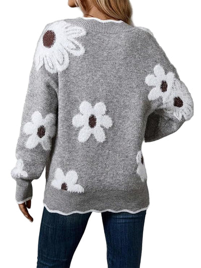 Amelia Floral V-Neck Jumper