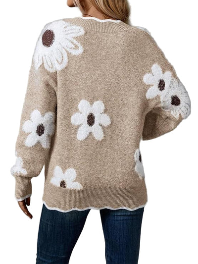Amelia Floral V-Neck Jumper