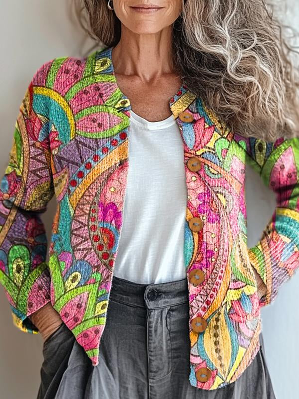 Stella Chic Artistic Pattern Cardigan
