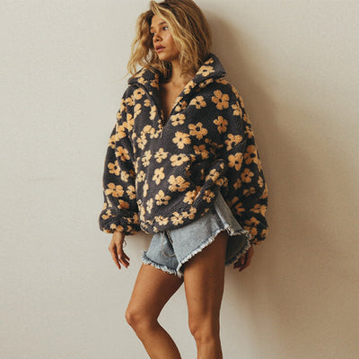 Sofia | Long-sleeved fleece jumper with floral print