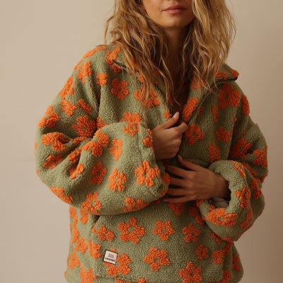 Sofia | Long-sleeved fleece jumper with floral print