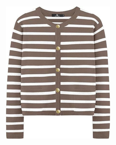 Victoria Striped Button Up Cardigan