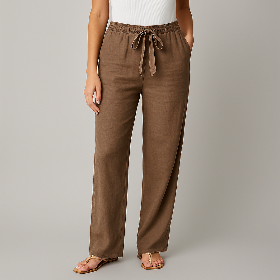 Jane | Elegant Tie Waist Linen Pants
