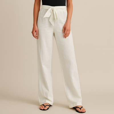 Gwyneth | Elegant Tie Waist Linen Pants