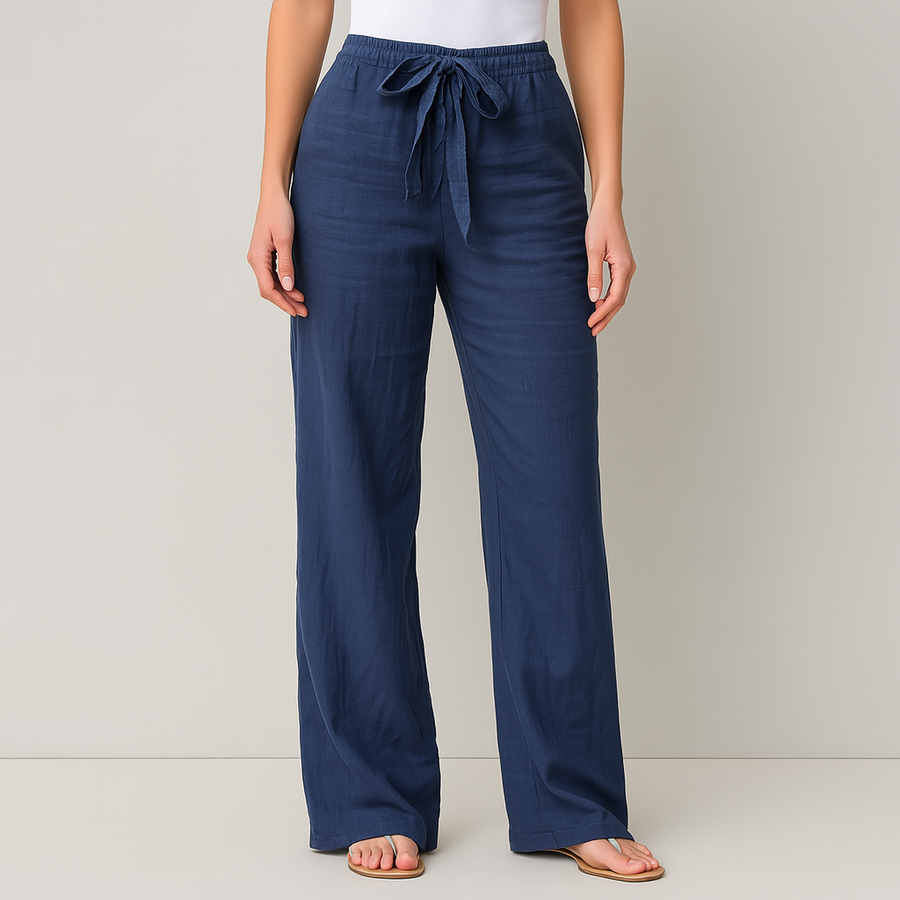 Gwyneth | Elegant Tie Waist Linen Pants