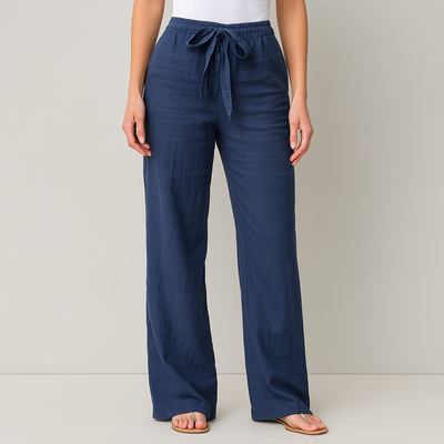 Jane | Elegant Tie Waist Linen Pants