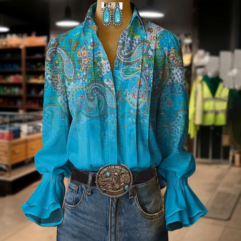 Vintage Ethnic Printed Blouse