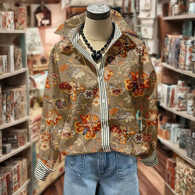 Vintage Blouse with Floral Print