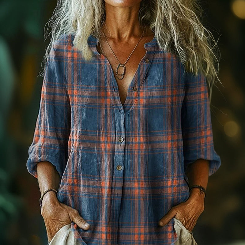 Vintage Plaid Button-Down Shirt