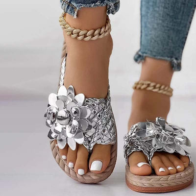3D Floral Decorative Flat House Slippers