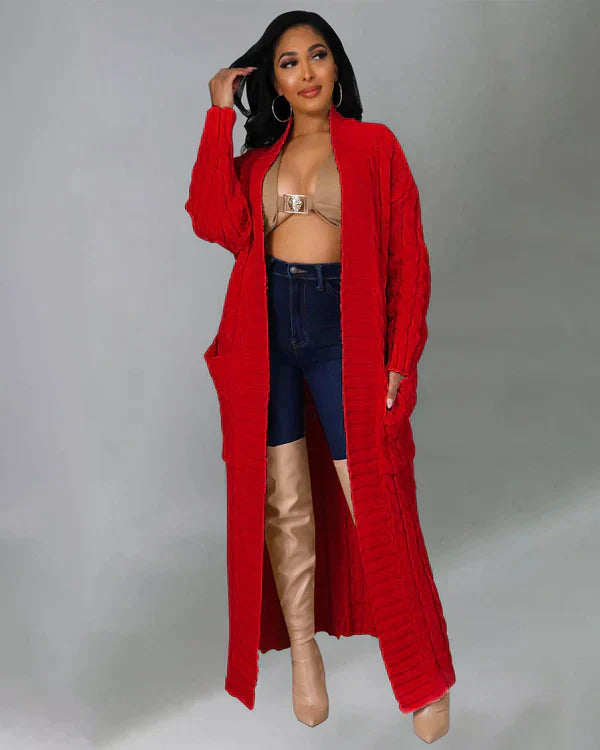 Theodora | V-Neck Long Casual Cardigan