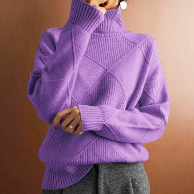 Casual Solid Color Knitted Sweater