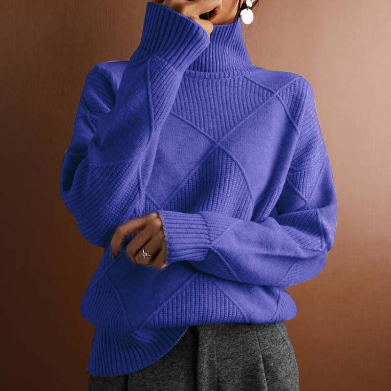 Casual Solid Color Knitted Sweater