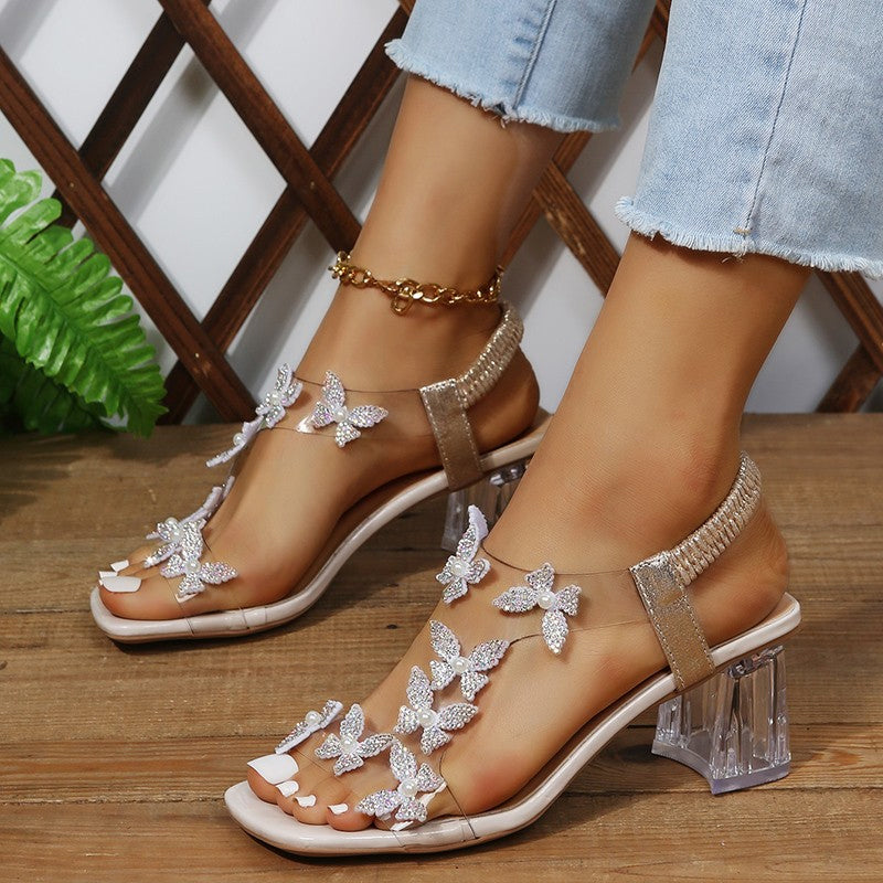Casual Sandals with Butterfly Decoration