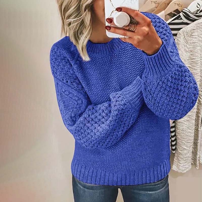 Casual Solid Color Knit Sweater