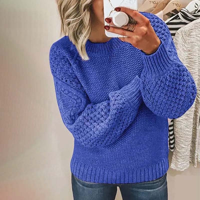 Casual Solid Color Knit Sweater