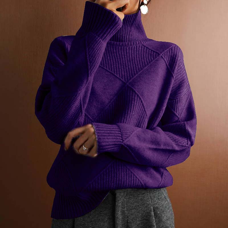 Casual Solid Color Knitted Sweater