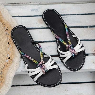 Casual Rhinestone House Slippers