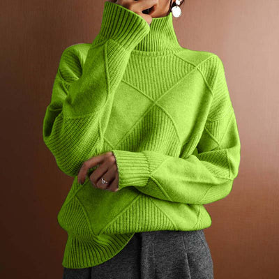 Casual Solid Color Knitted Sweater