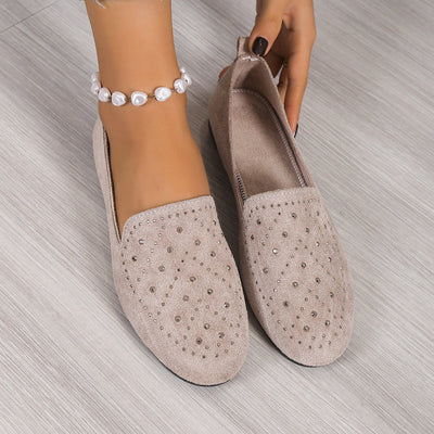 Flat Shoes Decorated with Rhinestones