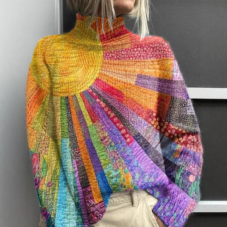 ANNA™ | Sunshine patchwork turtleneck