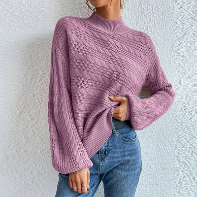 Casual Solid Color Knit Sweater