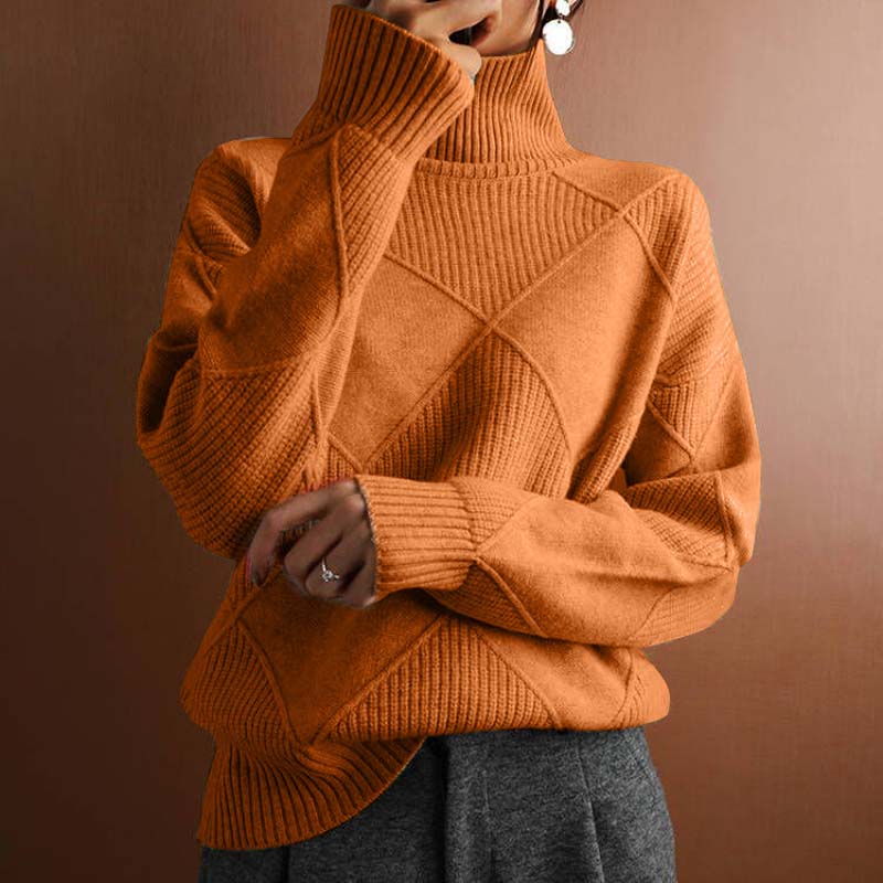 Casual Solid Color Knitted Sweater