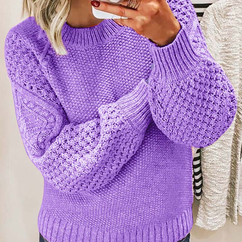 Casual Solid Color Knit Sweater
