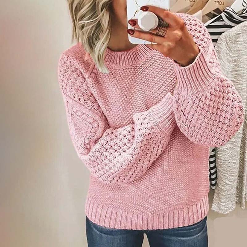 Casual Solid Color Knit Sweater