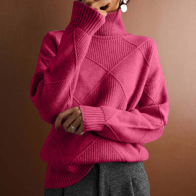 Casual Solid Color Knitted Sweater