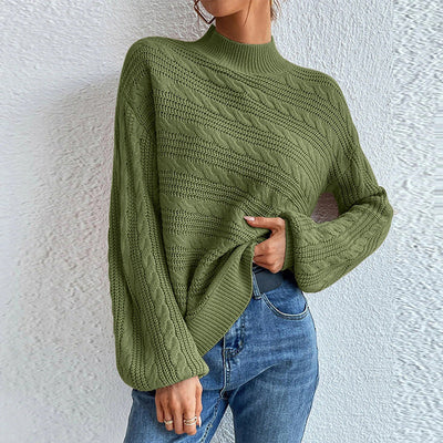 Casual Solid Color Knit Sweater