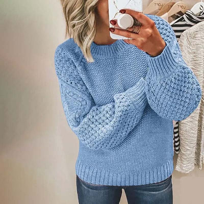 Casual Solid Color Knit Sweater
