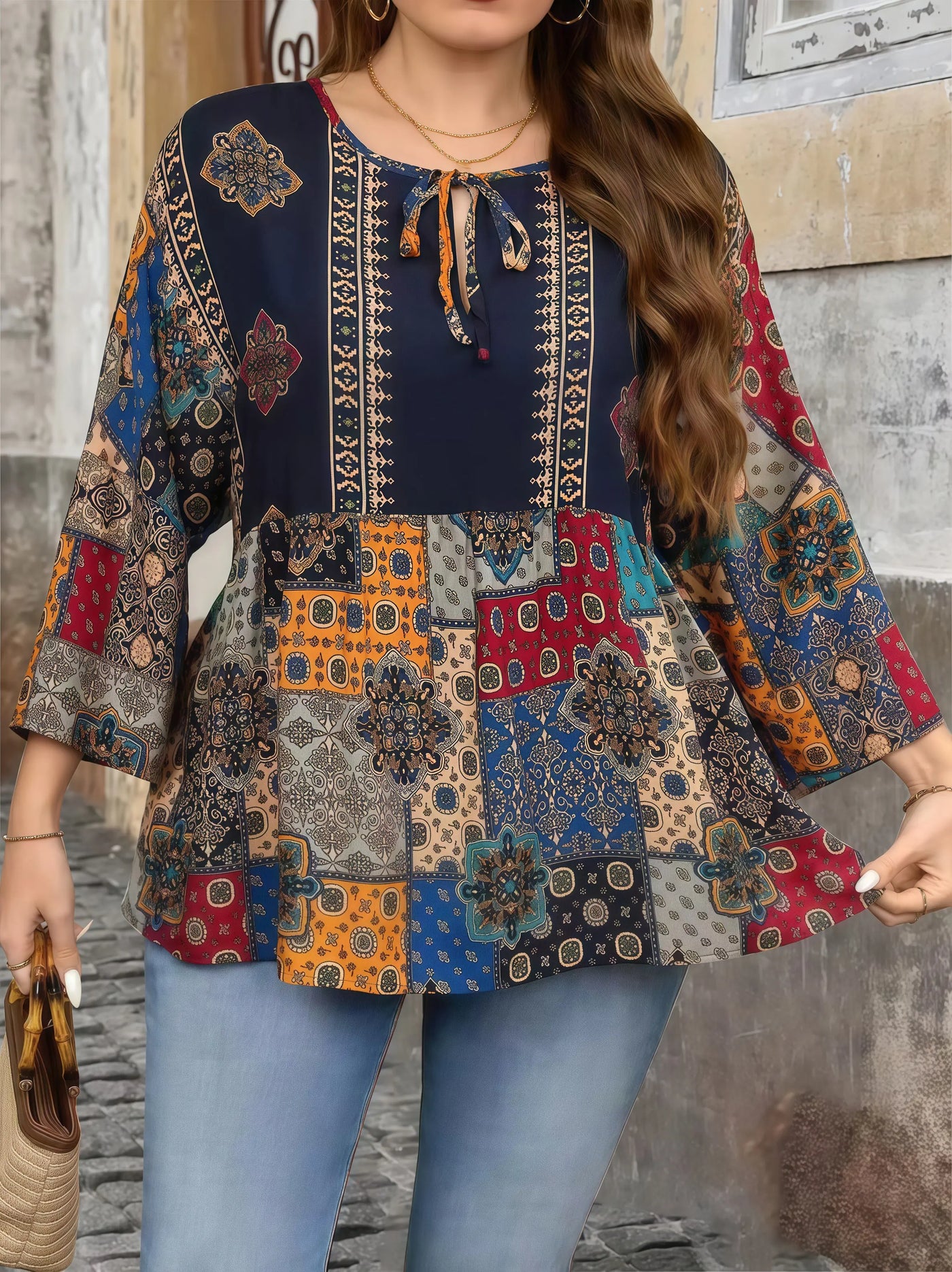 Bohemian Patchwork Blouse