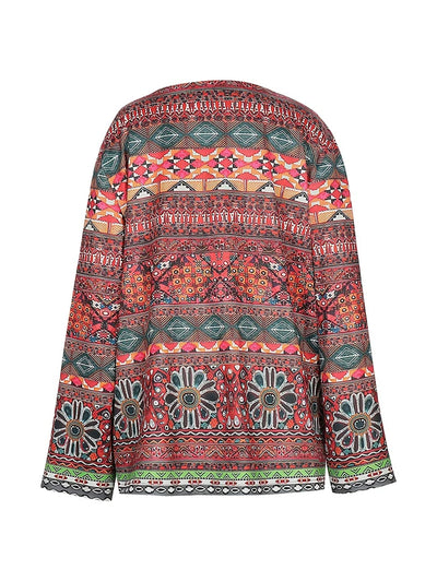 Bohemian Floral Print Jacket