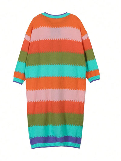 Color Block Knit Cardigan