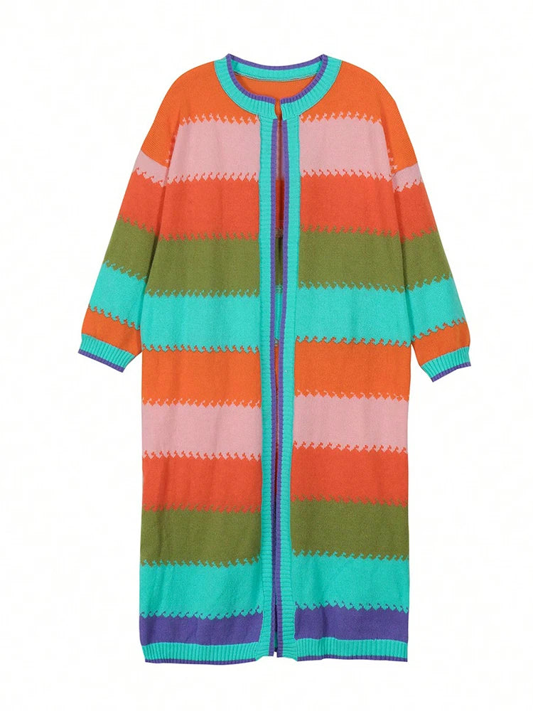 Color Block Knit Cardigan