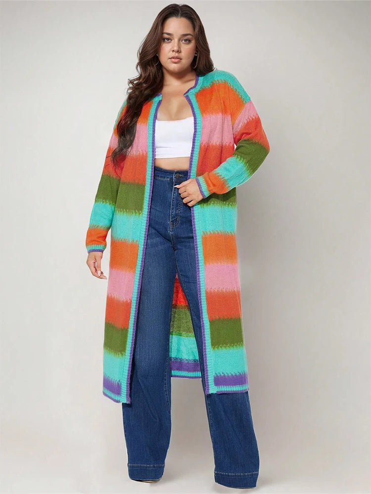 Color Block Knit Cardigan