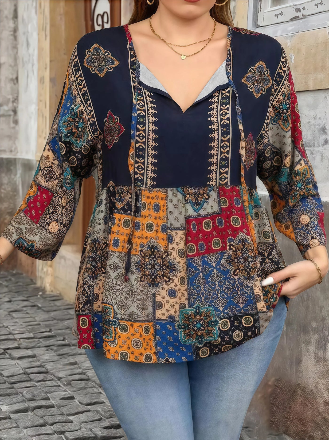 Bohemian Patchwork Blouse
