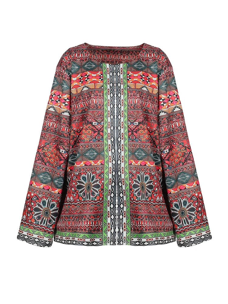 Bohemian Floral Print Jacket