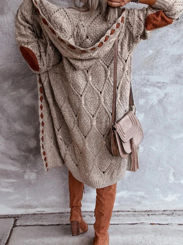 Amalia | Vintage Knit Cardigan with Hood