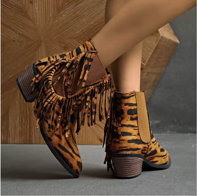 Tigra | Luxe Fringe Ankle Boots