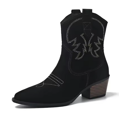 Retro Embroidered Western Cowboy Short Boots