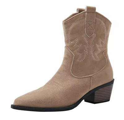 Retro Embroidered Western Cowboy Short Boots