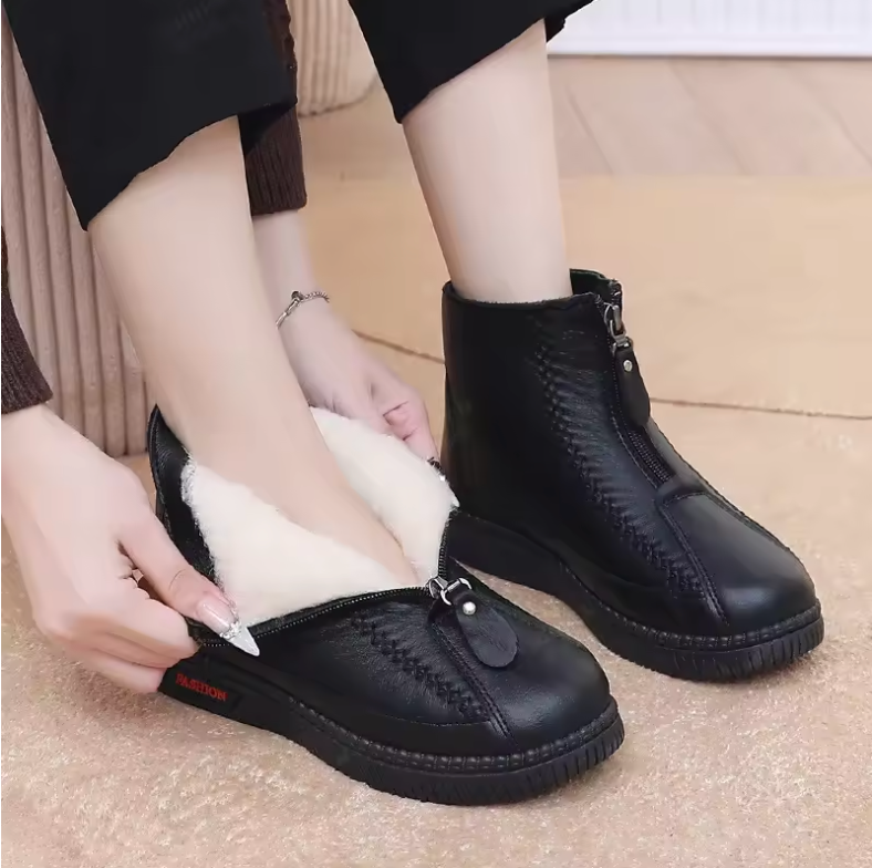 Warm Woolen Lined Snow Boots Soft Bottom Anti-Slip Winter Shoes