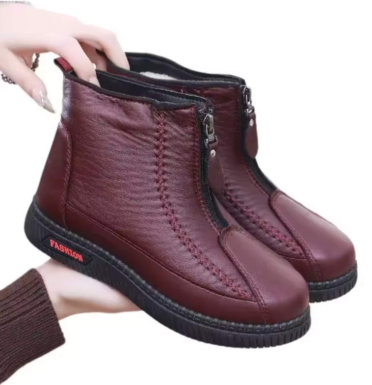 Warm Woolen Lined Snow Boots Soft Bottom Anti-Slip Winter Shoes