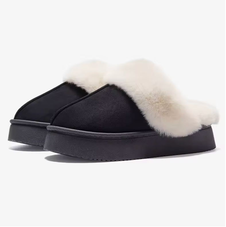 Women's Fur Snow Slippers Winter