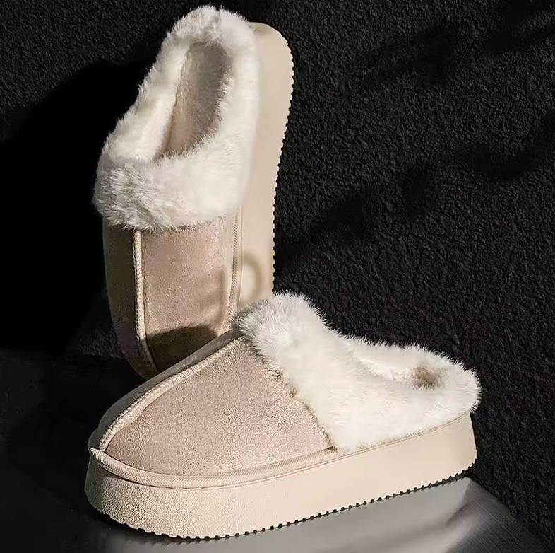 Women's Fur Snow Slippers Winter